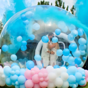 Bubblehouse event, Balloon bubble house, gender reveal, regio rijnmond, ridderkerk, rotterdam, feest, springkussen, kinderfeest, softplay